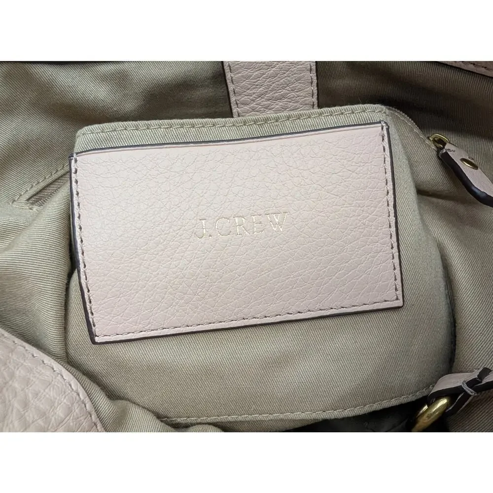 J Crew Signet Hobo Bag in Italian Leather Dusty Pink